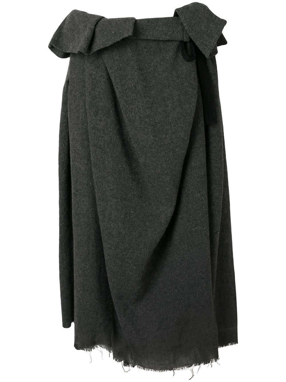 Comme Des Garçons Pre-Owned 古着毛边半身裙 - 灰色
