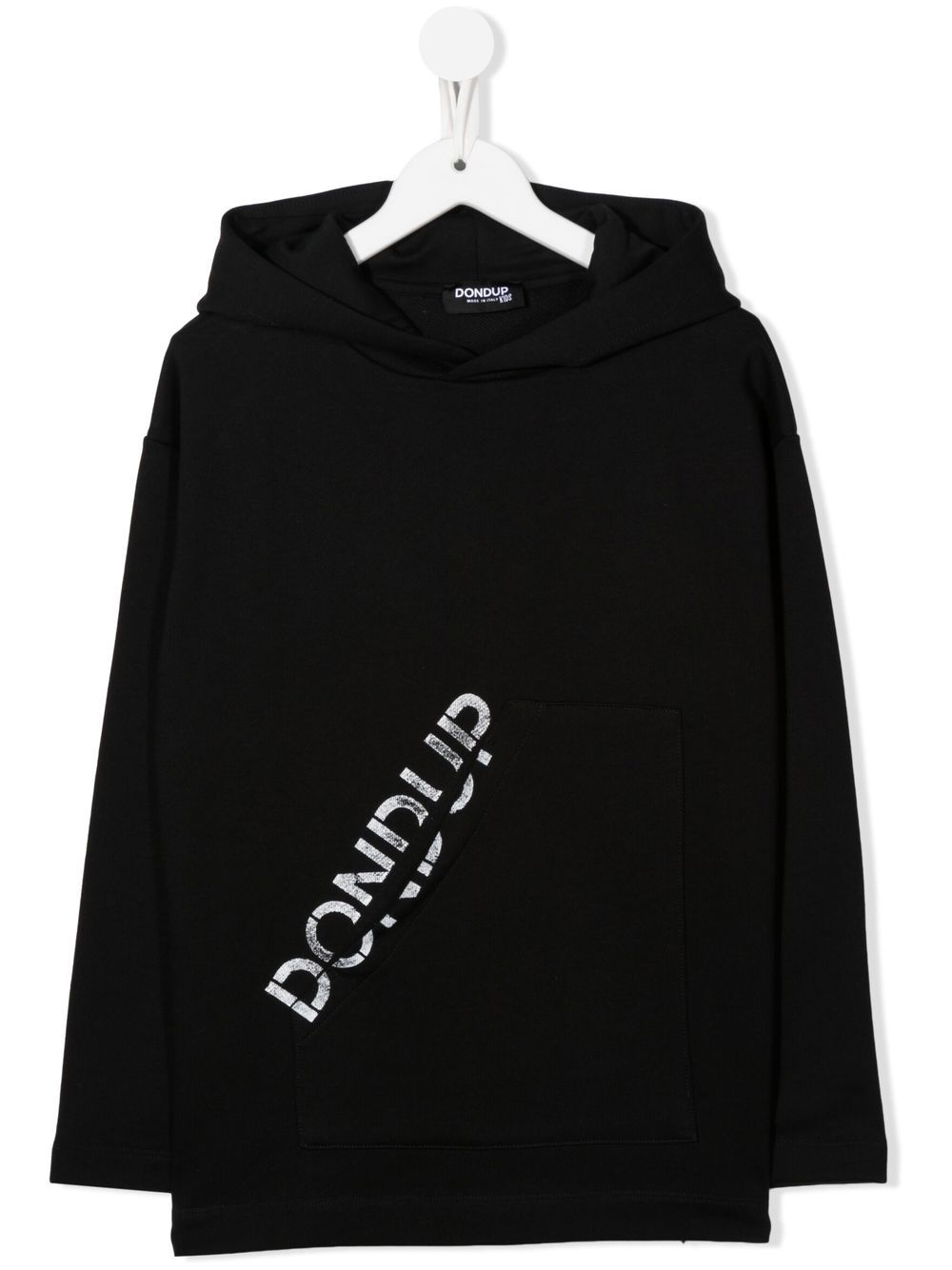 DONDUP KIDS logo印花套头式连帽衫 - 黑色