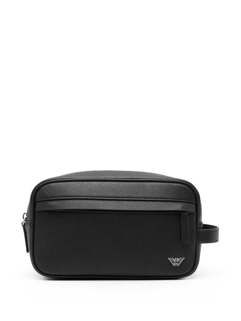 Emporio Armani logo标牌洗漱包 - 黑色