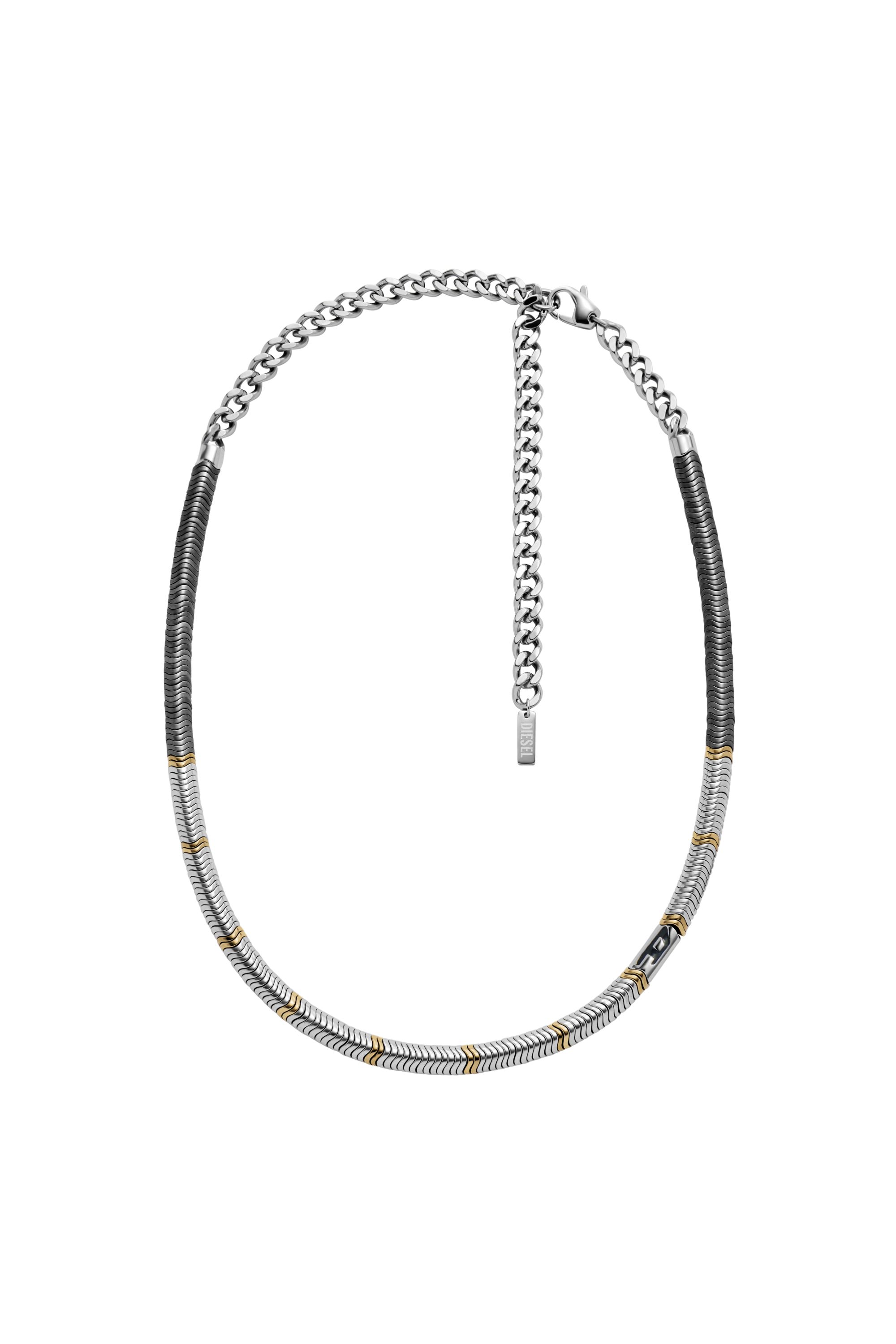 Diesel - Hematite Beaded Necklace - Necklaces - Unisex - Silver