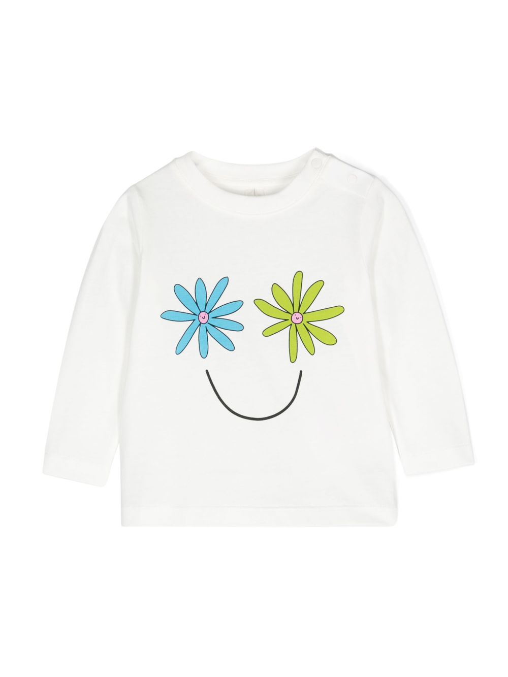 Stella McCartney Kids 花卉印花棉T恤 - 白色