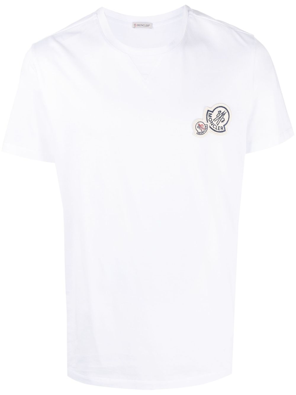 Moncler 标贴棉平纹针织T恤 - 白色
