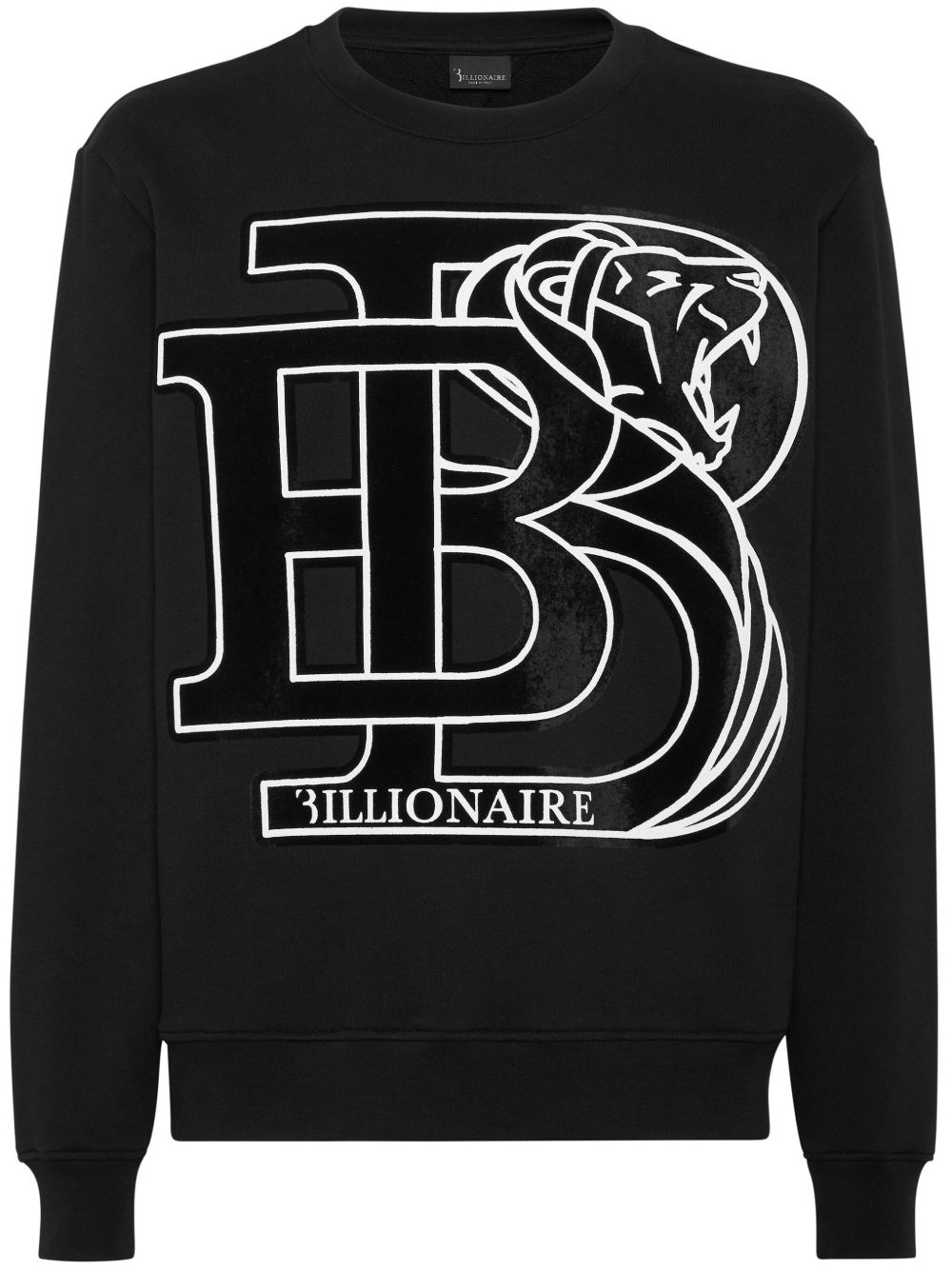 Billionaire logo印花棉卫衣 - 黑色