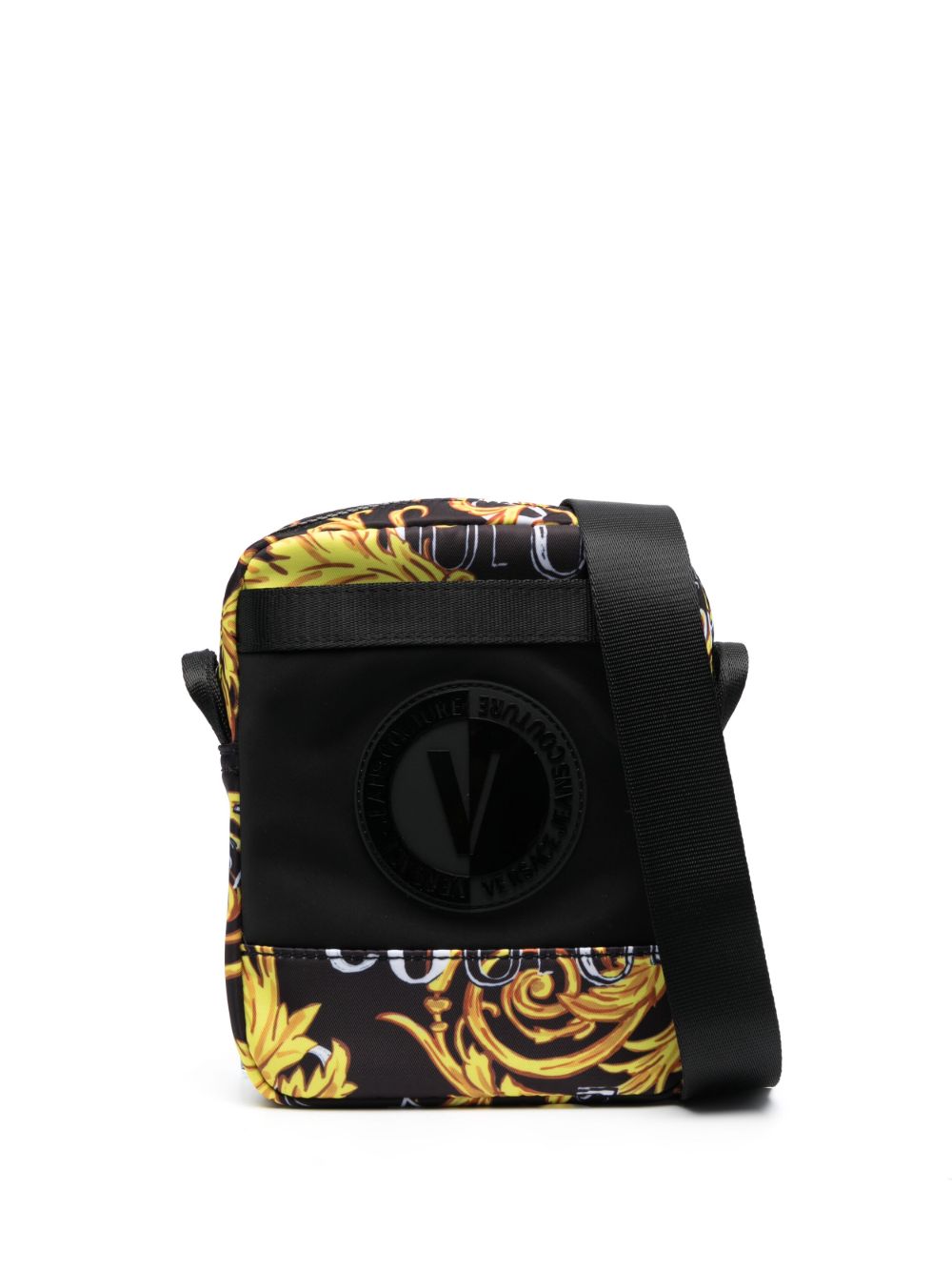 Versace Jeans Couture Barocco 印花邮差包 - 黑色