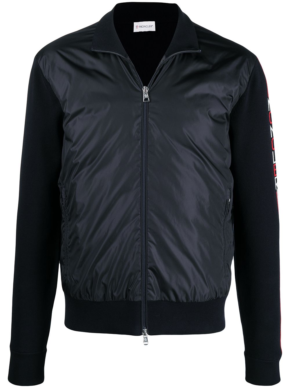 Moncler logo嵌花羽毛夹克 - 蓝色