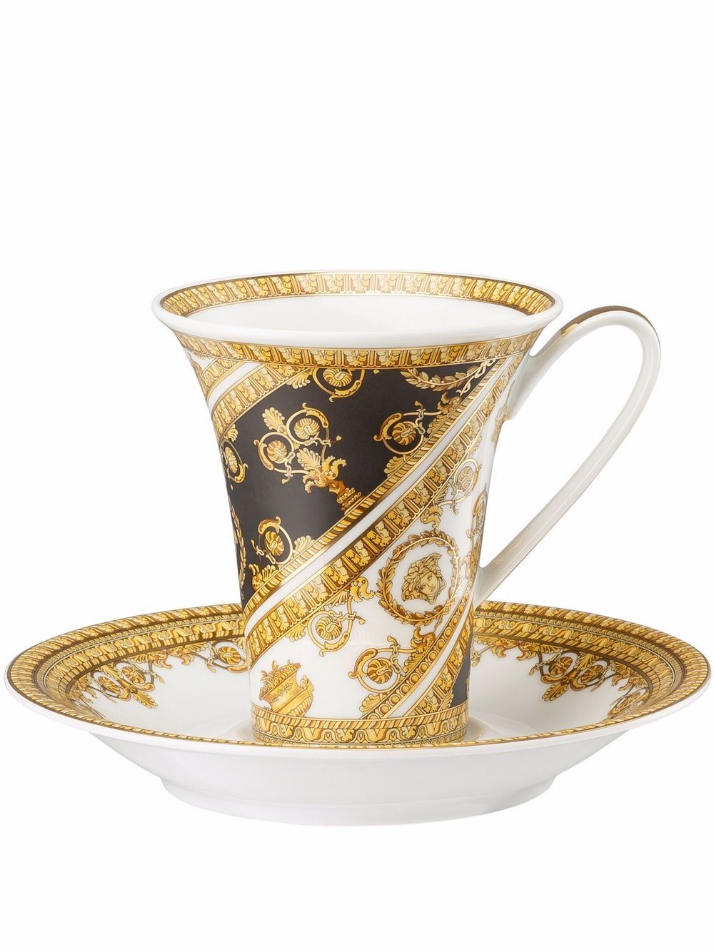 Versace I Love Baroque Tall 咖啡杯盘 - 白色