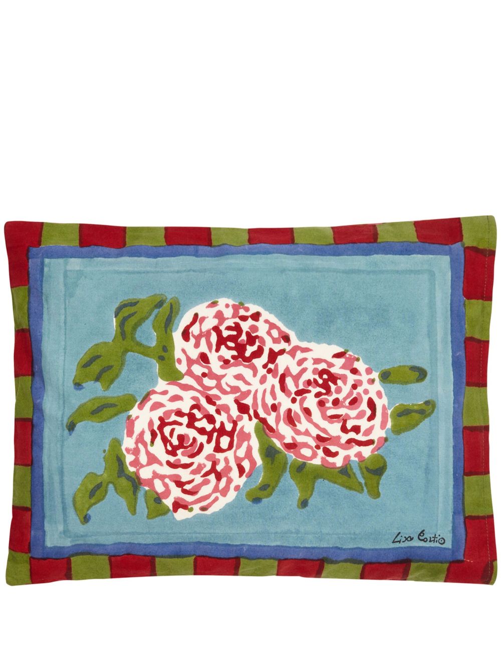 Lisa Corti Leopard Stripes 棉抱枕（30厘米 x 40厘米） - 蓝色