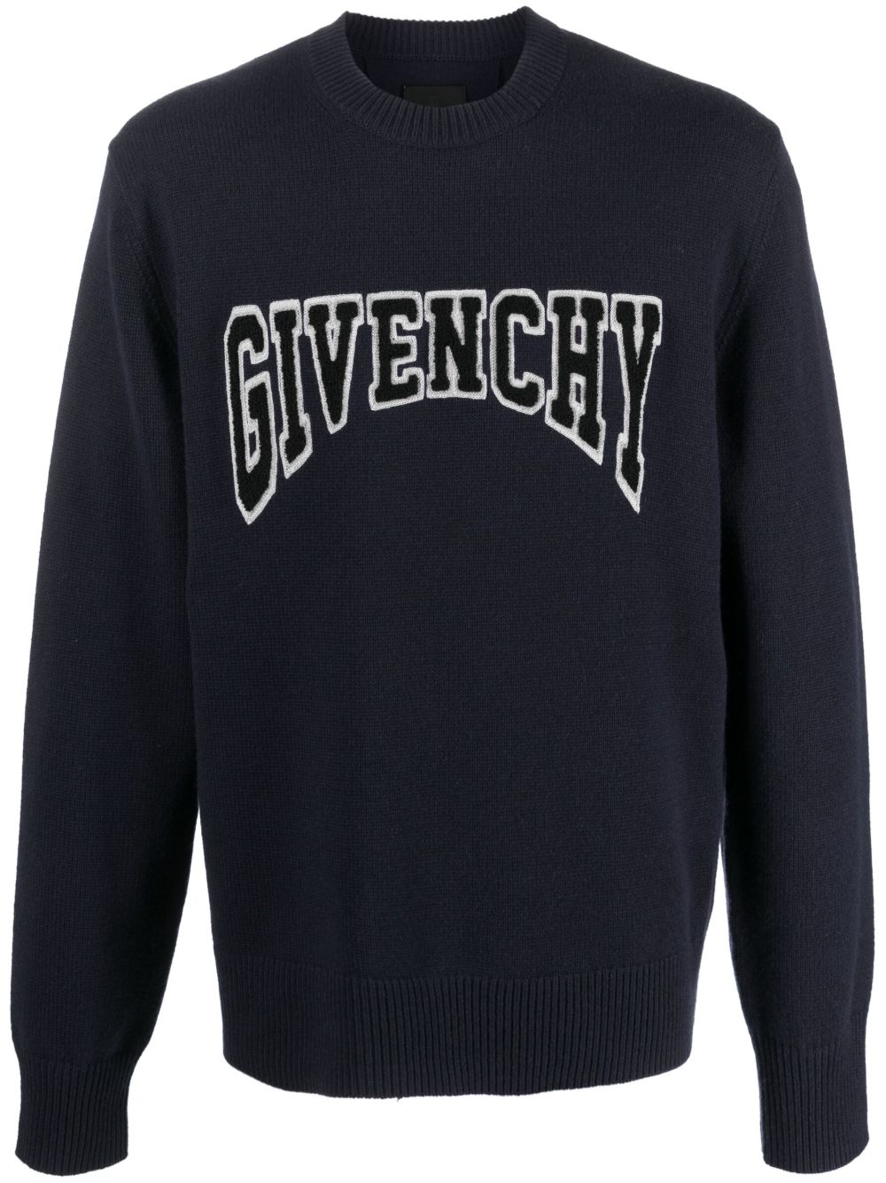Givenchy 标贴针织毛衣 - 蓝色