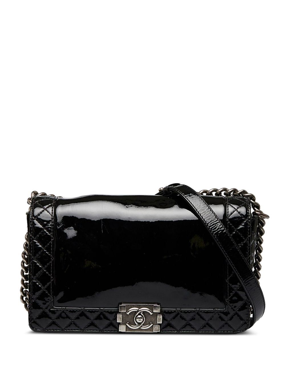 CHANEL Pre-Owned Reverso Boy Chanel 中号单肩包（2013-2014年典藏款） - 黑色
