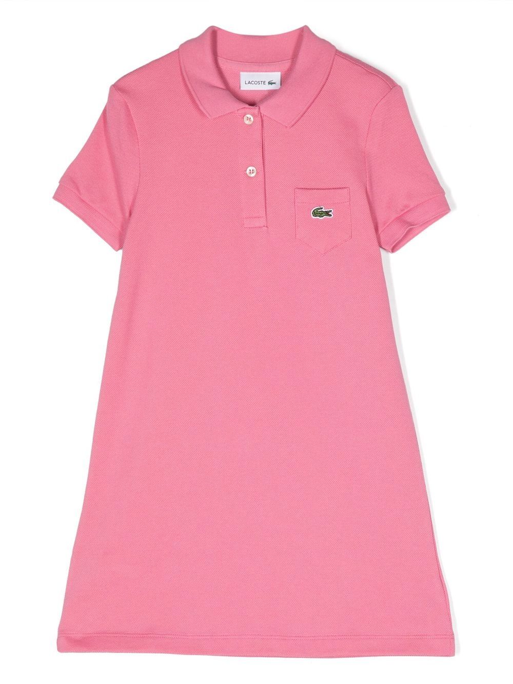 Lacoste Kids 标贴连衣裙 - 粉色