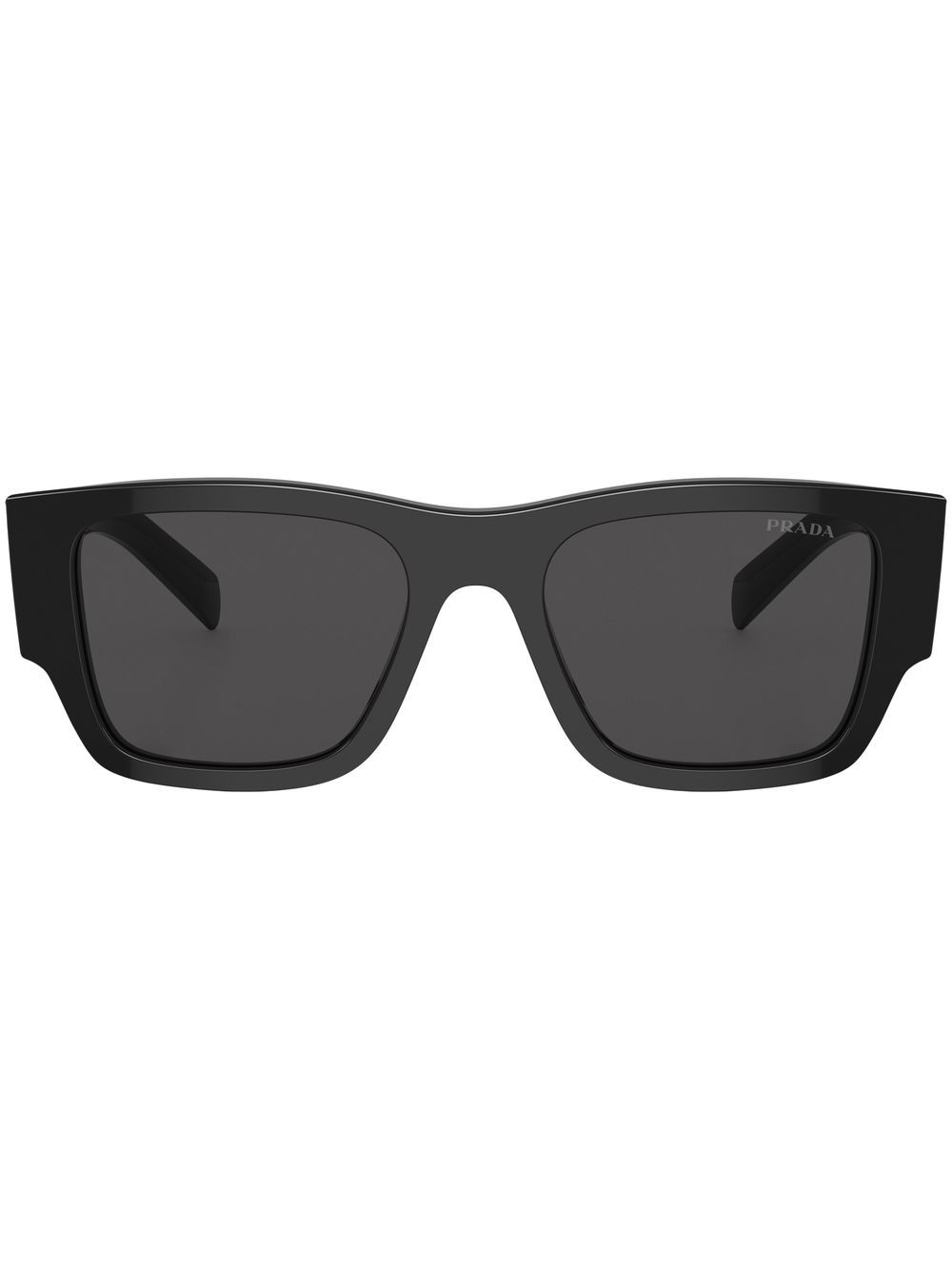 Prada Eyewear logo镜腿细节太阳眼镜 - 黑色