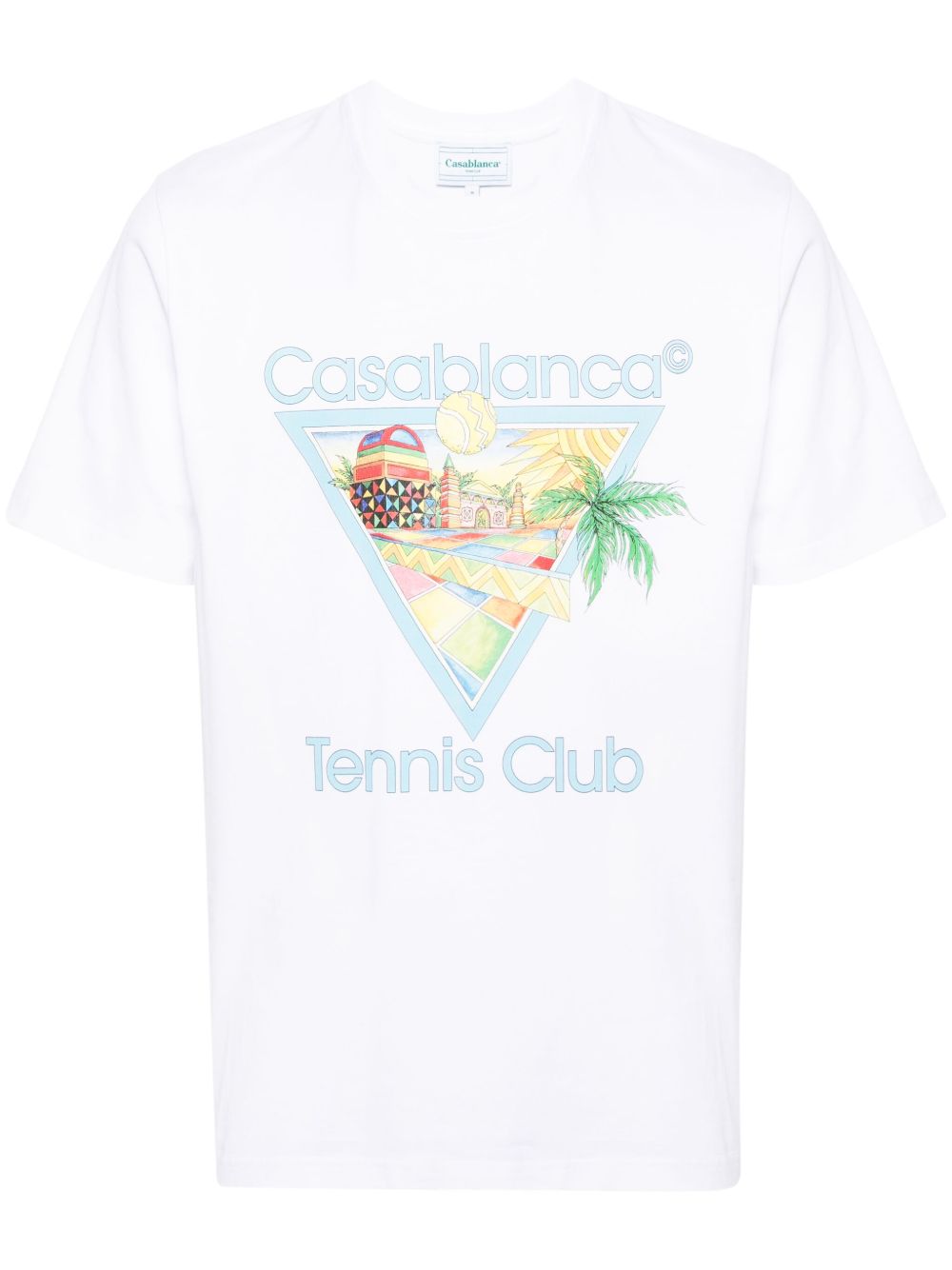 Casablanca Afro Cubism Tennis Club 棉T恤 - 白色