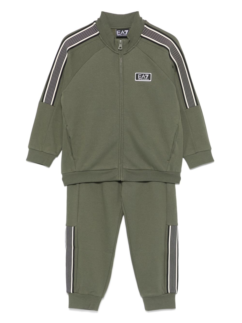 Emporio Armani Kids 标贴运动套装 - 绿色