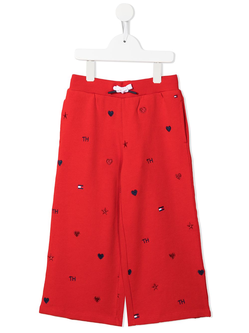Tommy Hilfiger Junior 阔腿露踝裤 - 红色