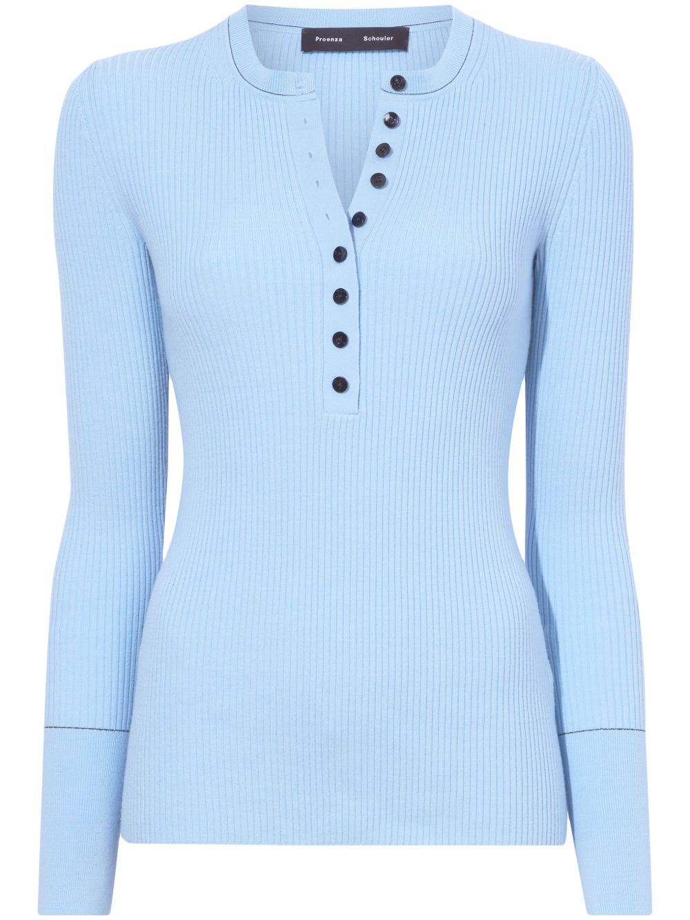 Proenza Schouler Agnes Henley 罗纹毛衣 - 蓝色