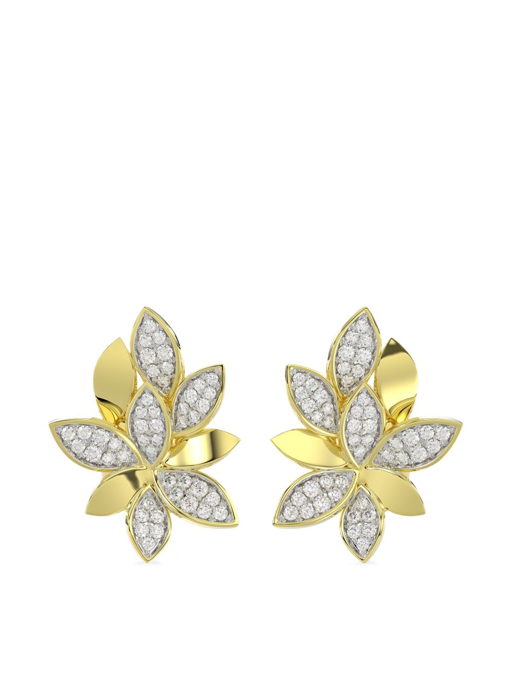 Marchesa 18K黄金 Wild Flower 钻石耳环 - 黄色