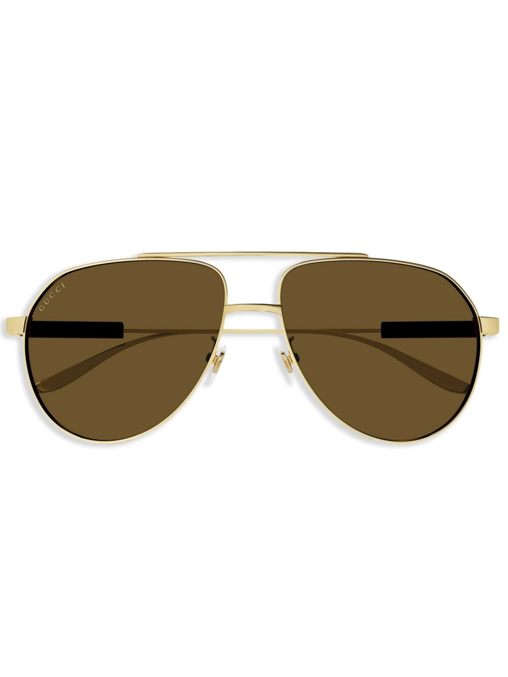 Gucci Eyewear Interlocking G 飞行员镜框太阳眼镜 - 金色