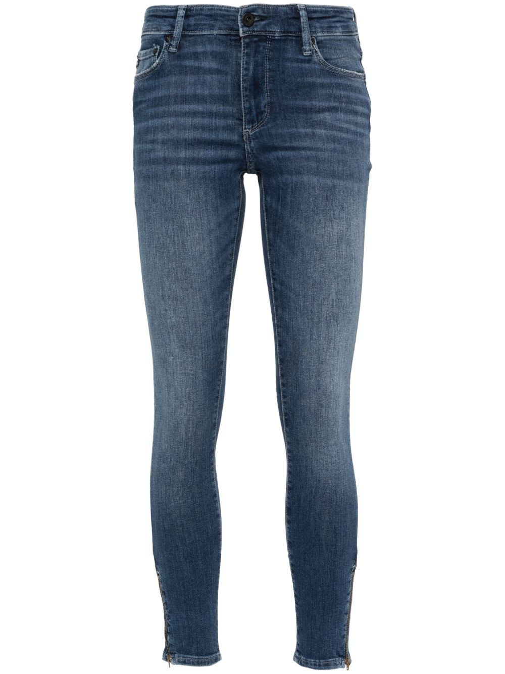 AG Jeans 中腰紧身牛仔裤 - 蓝色