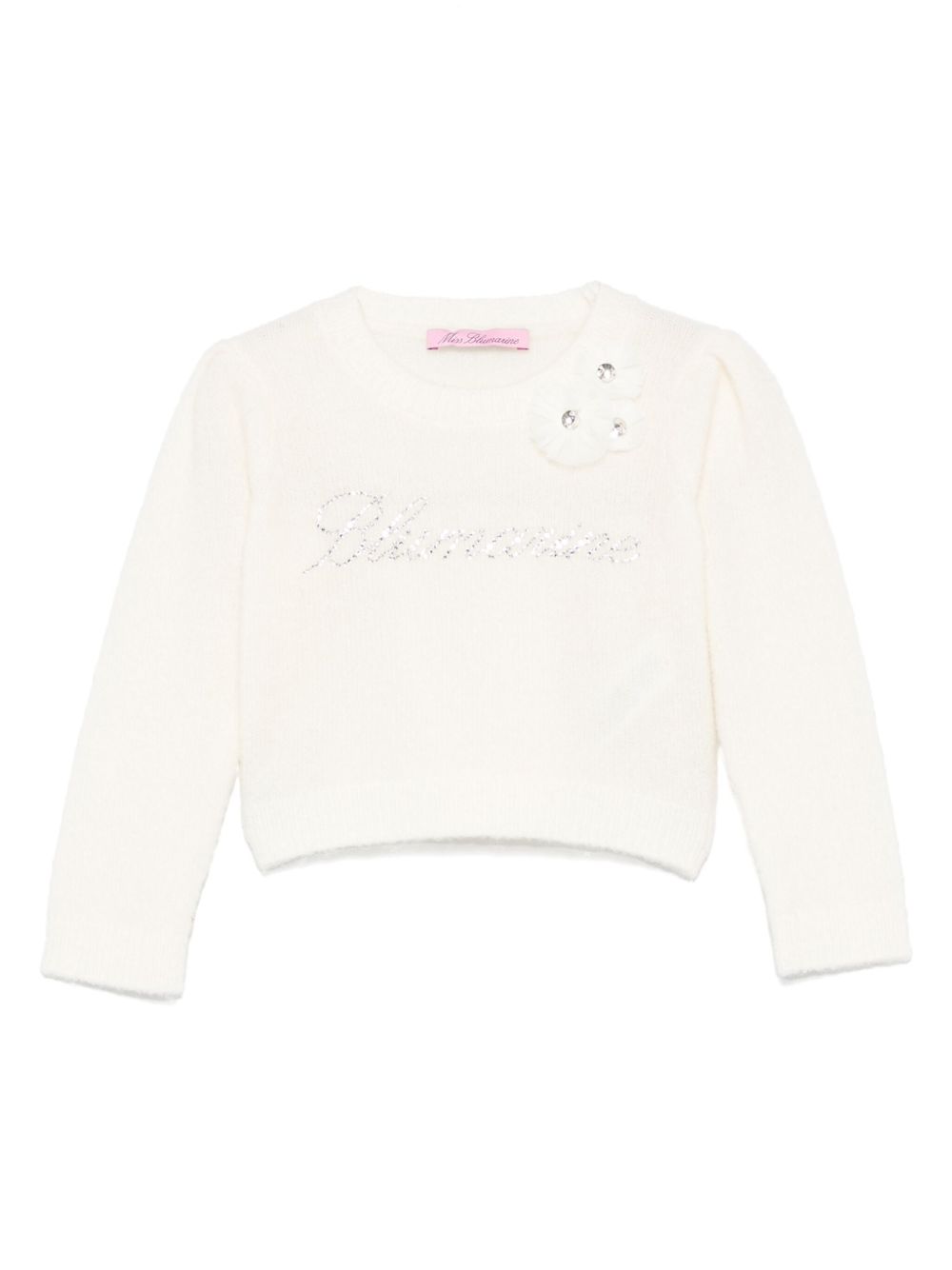 Miss Blumarine 晶饰logo毛衣 - 中性色