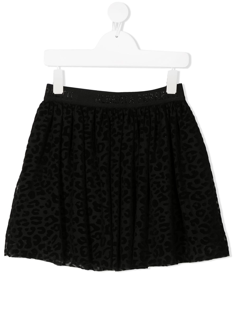 Alberta Ferretti Kids 豹纹芭蕾舞半身裙 - 黑色