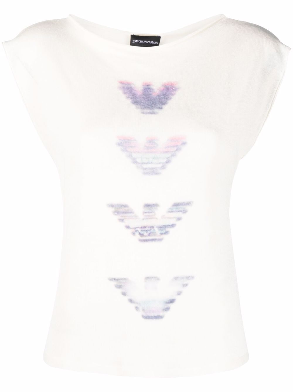 Emporio Armani logo印花无袖衬衫 - 中性色