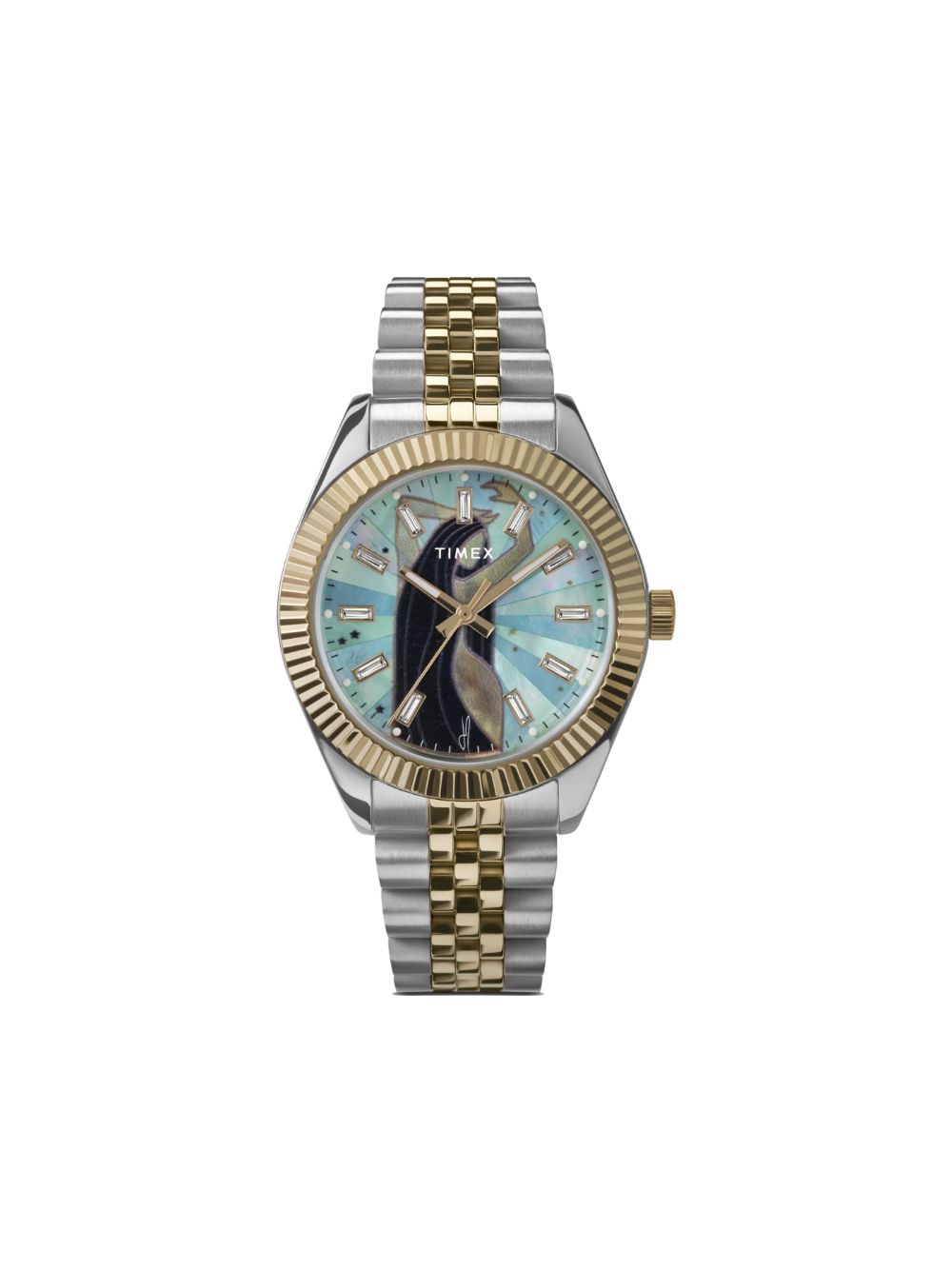 TIMEX x Jacquie Aiche 图案印花表盘36毫米腕表 - 蓝色