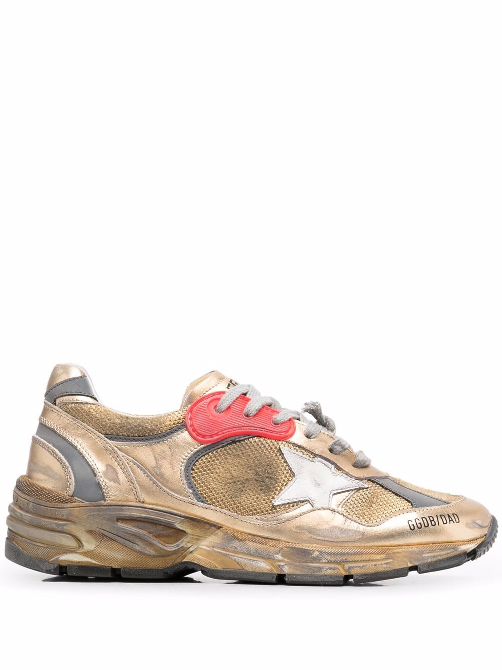 Golden Goose Running Sole 仿旧效果运动鞋 - 金色