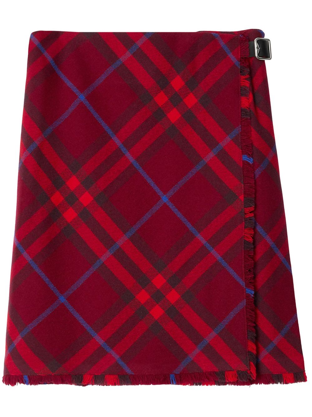 Burberry 羊毛格纹苏格兰半身裙 - 红色