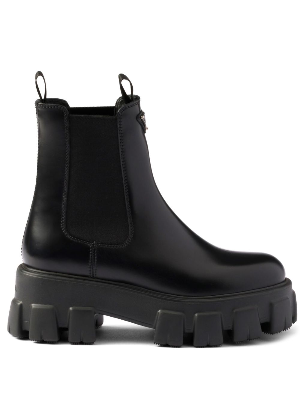 Prada Monolith 皮质切尔西靴 - 黑色