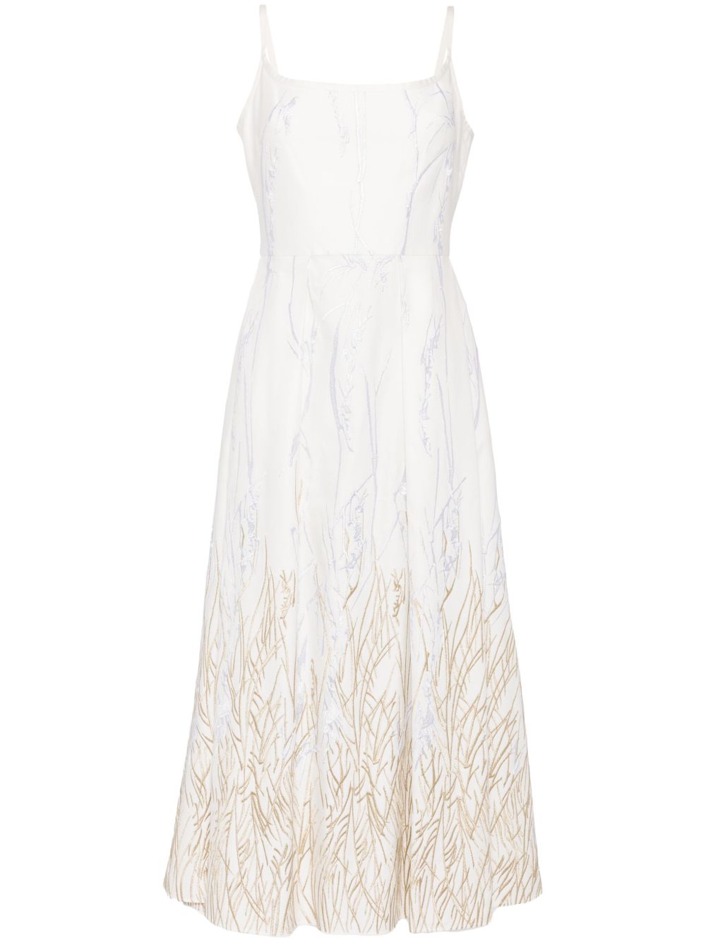Elie Saab Arboreal 中长连衣裙 - 白色
