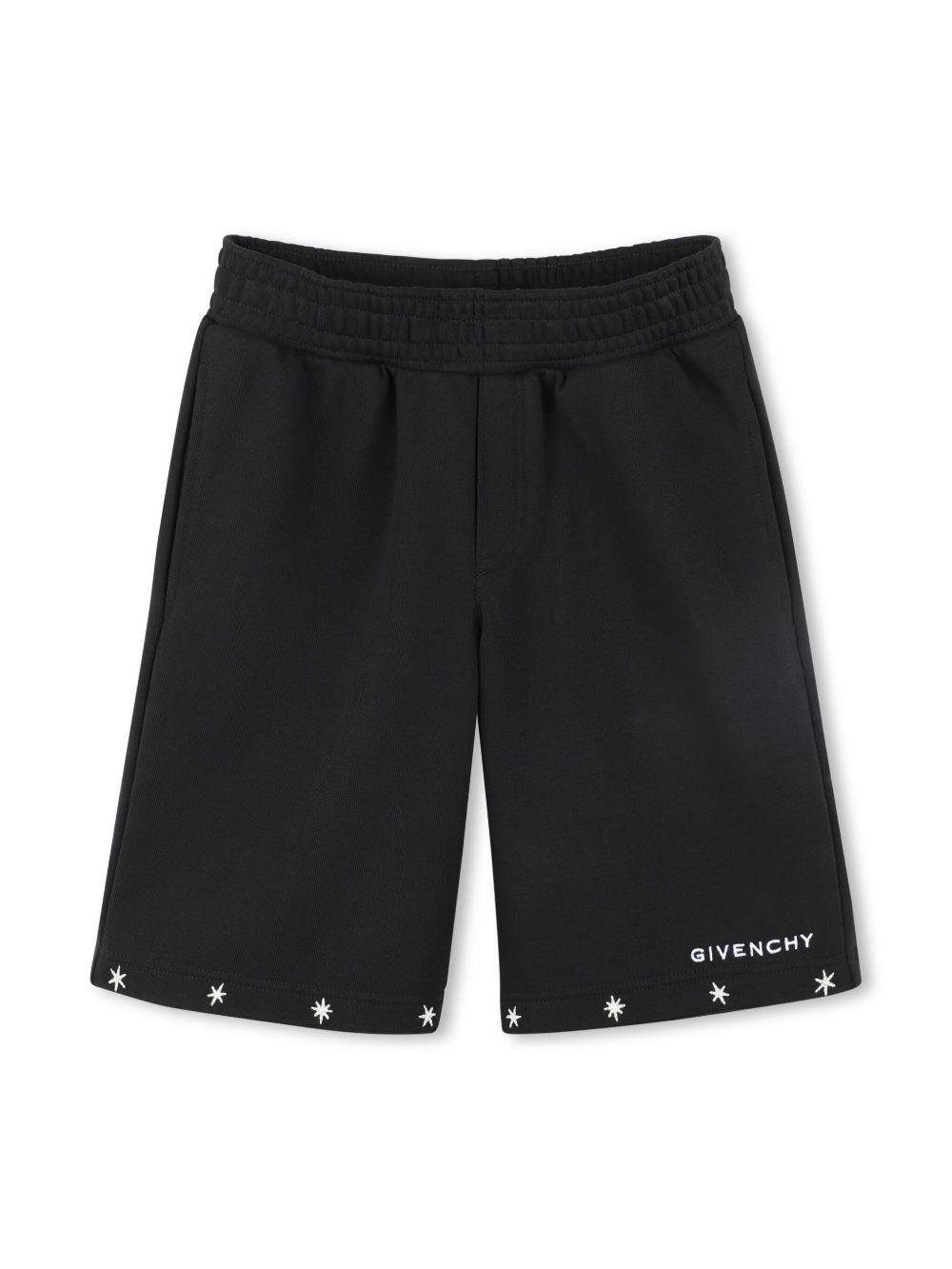 Givenchy Kids logo刺绣短裤 - 黑色