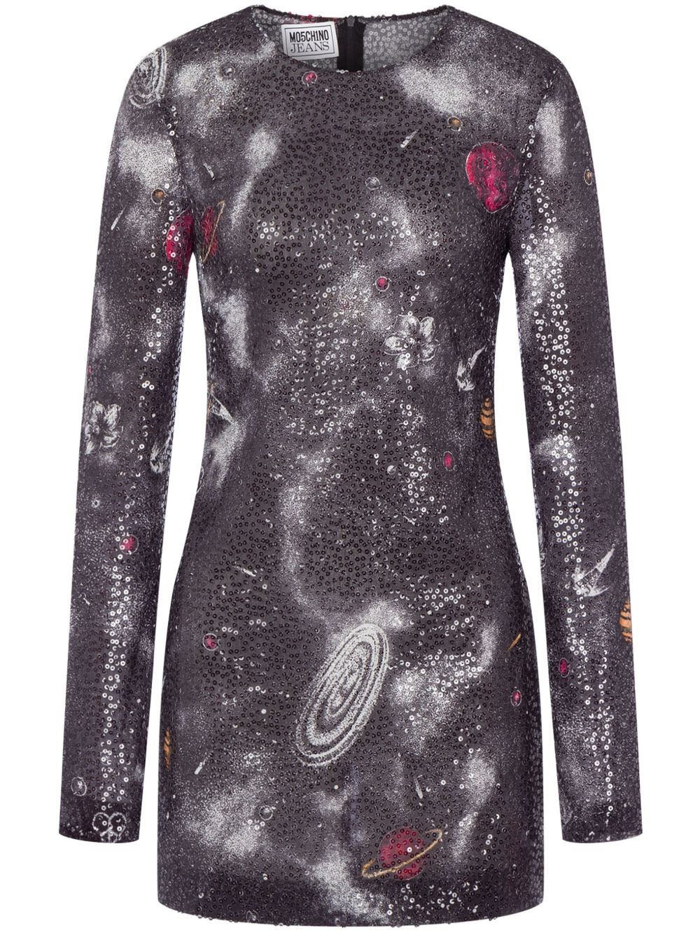MOSCHINO JEANS Astral 图案迷你连衣裙 - 灰色