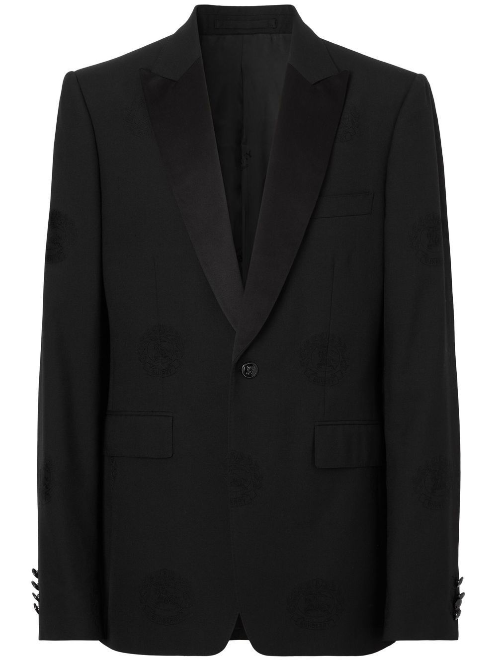Burberry Oak Leaf Crest 提花塔士多夹克 - 黑色