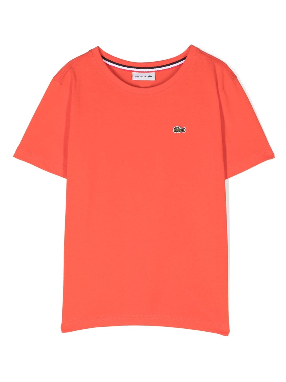Lacoste Kids 标贴棉T恤 - 橘色