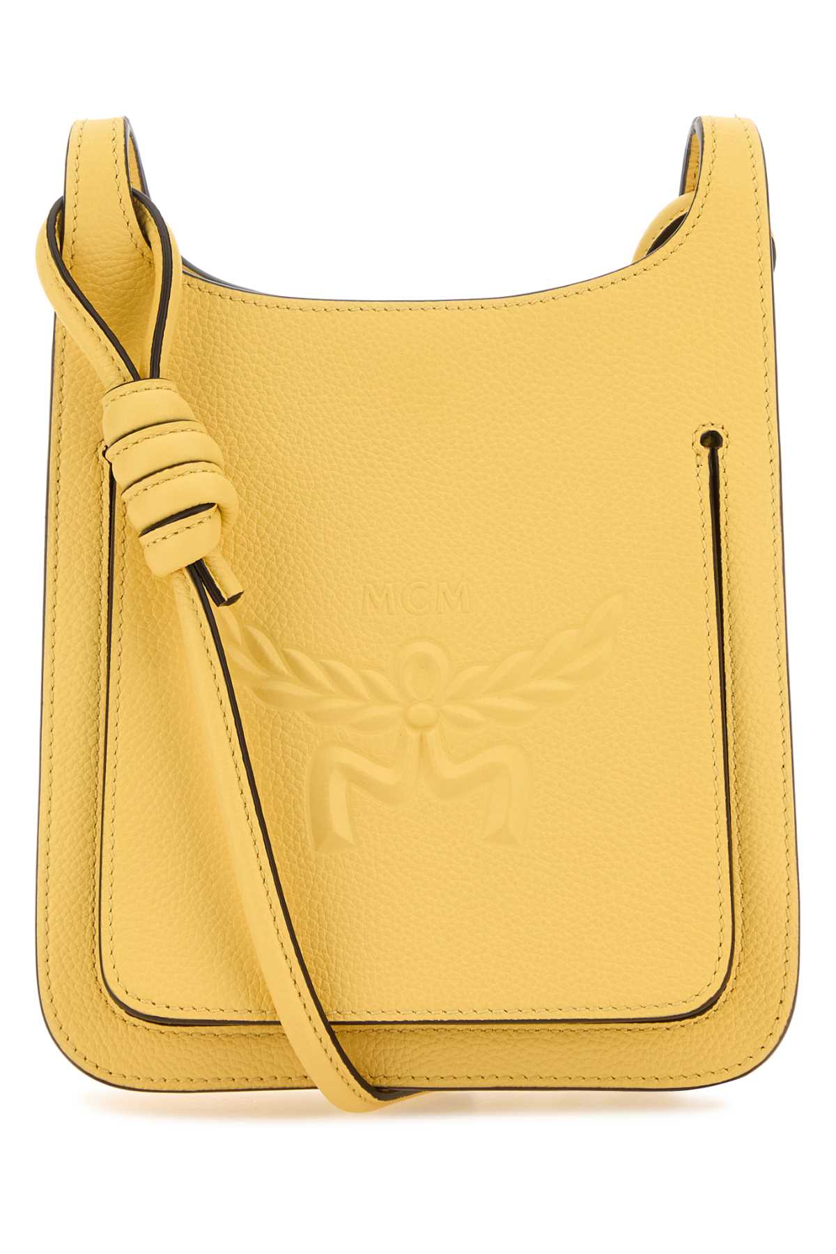 MCM Yellow Leather Mini Himmel Hobo Crossbody Bag