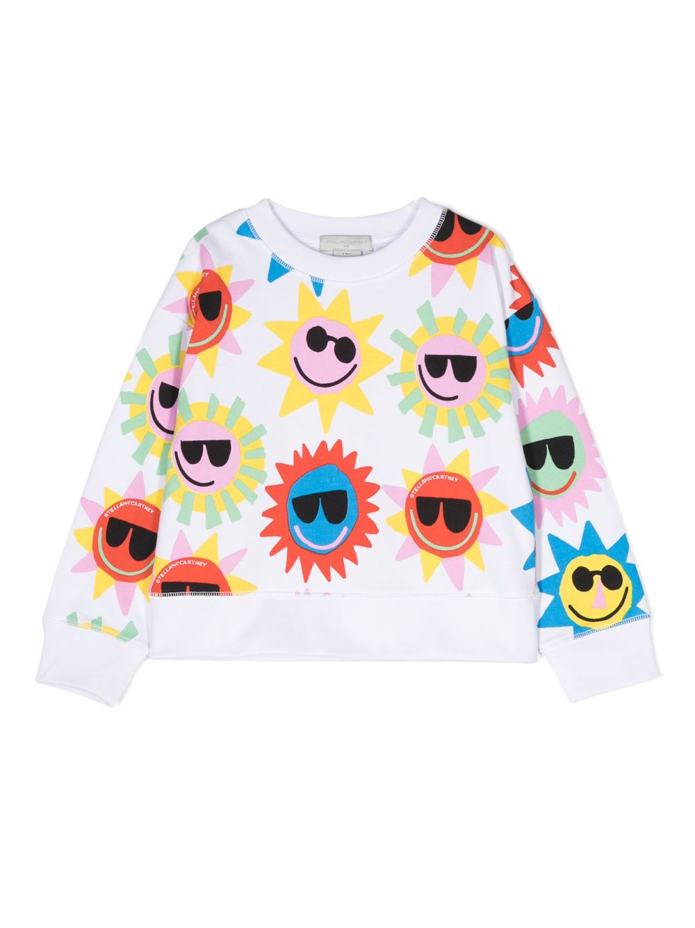 Stella McCartney Kids 太阳印花棉质卫衣 - 白色