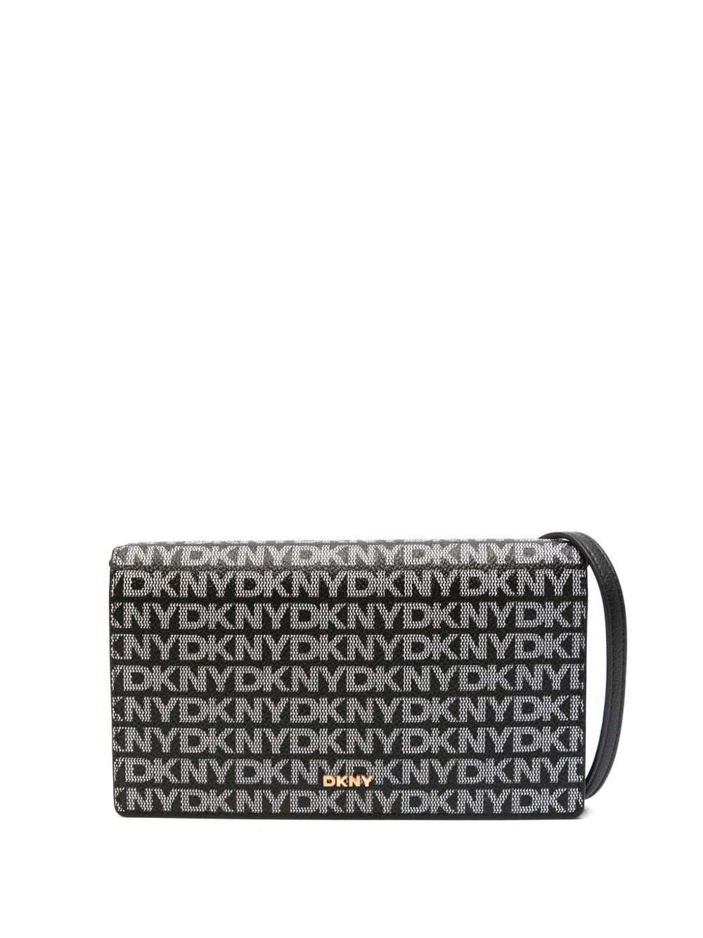 DKNY logo印花手拿包 - 黑色