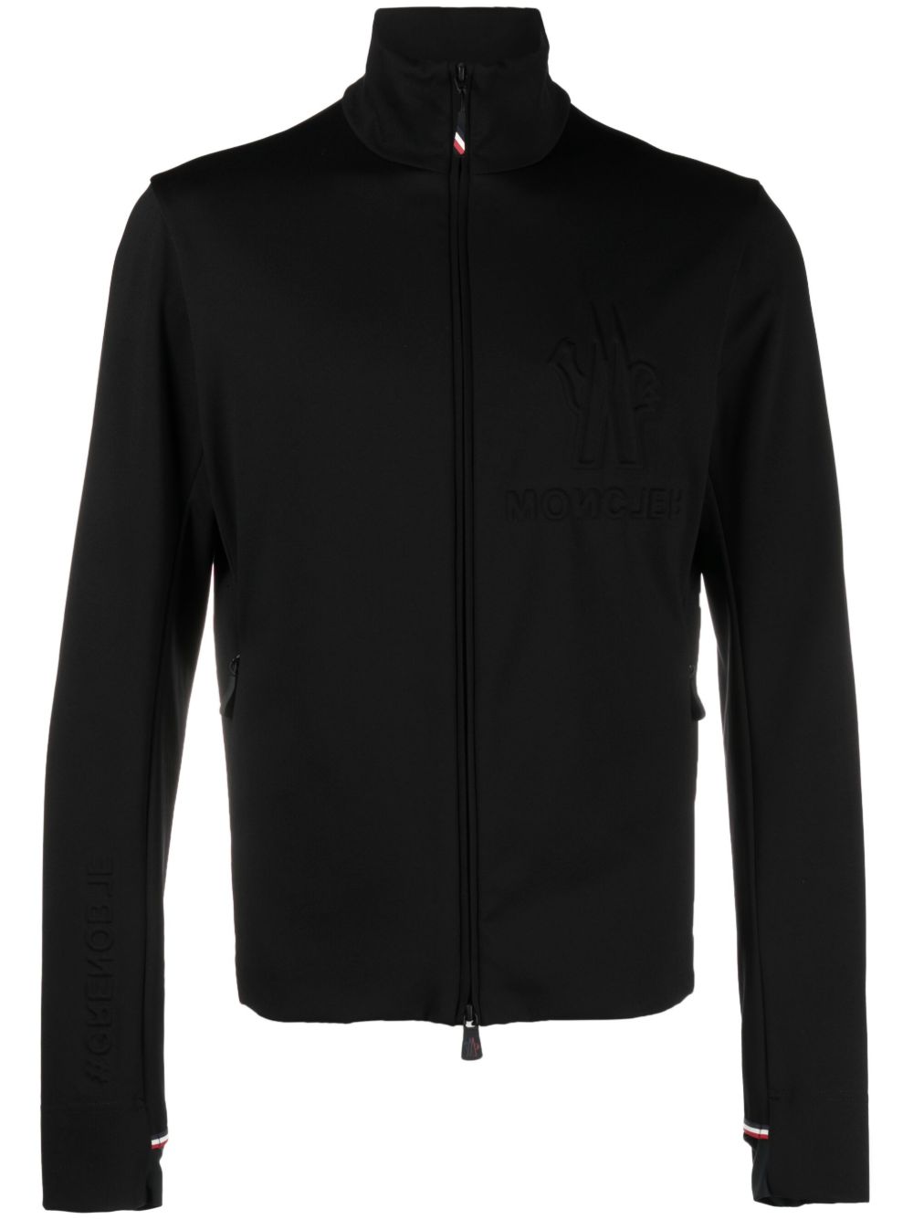 Moncler Grenoble 拉链高领开衫 - 黑色