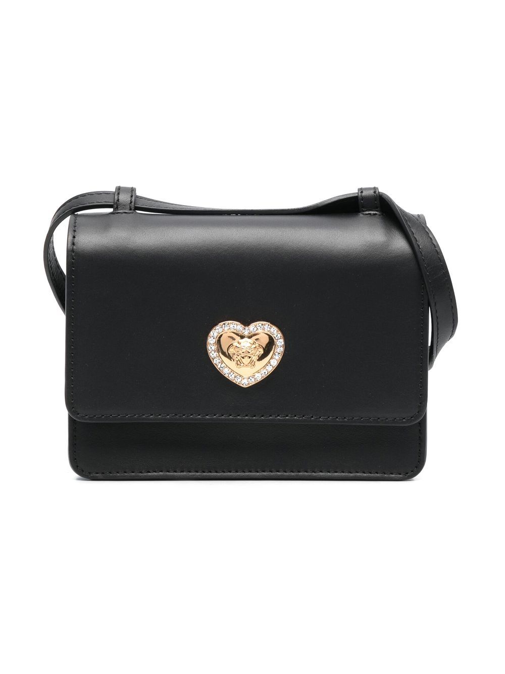 Versace Kids Heart Medusa 斜挎包 - 黑色