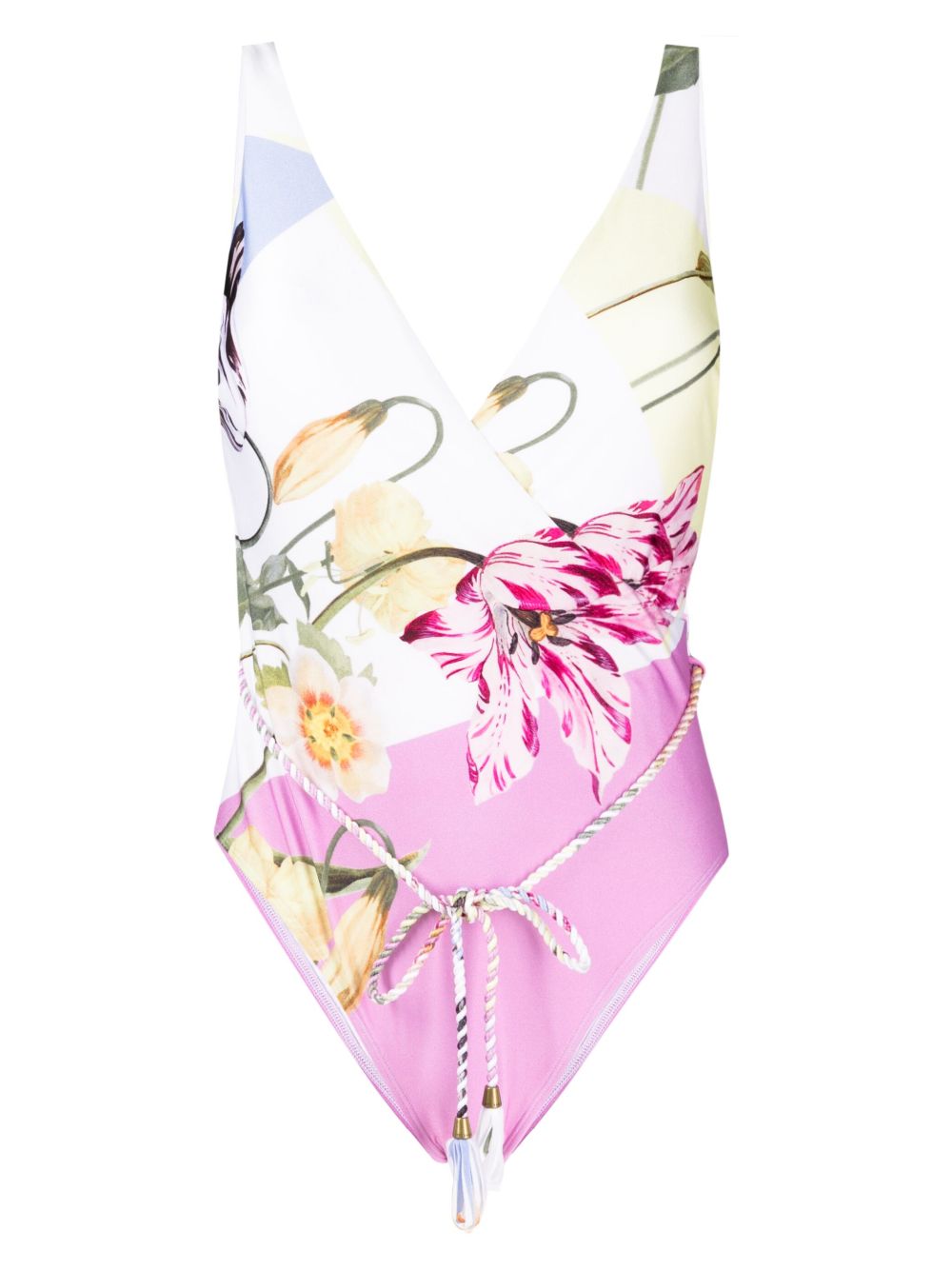 Ted Baker Rozieh 花卉印花连体泳衣 - 粉色