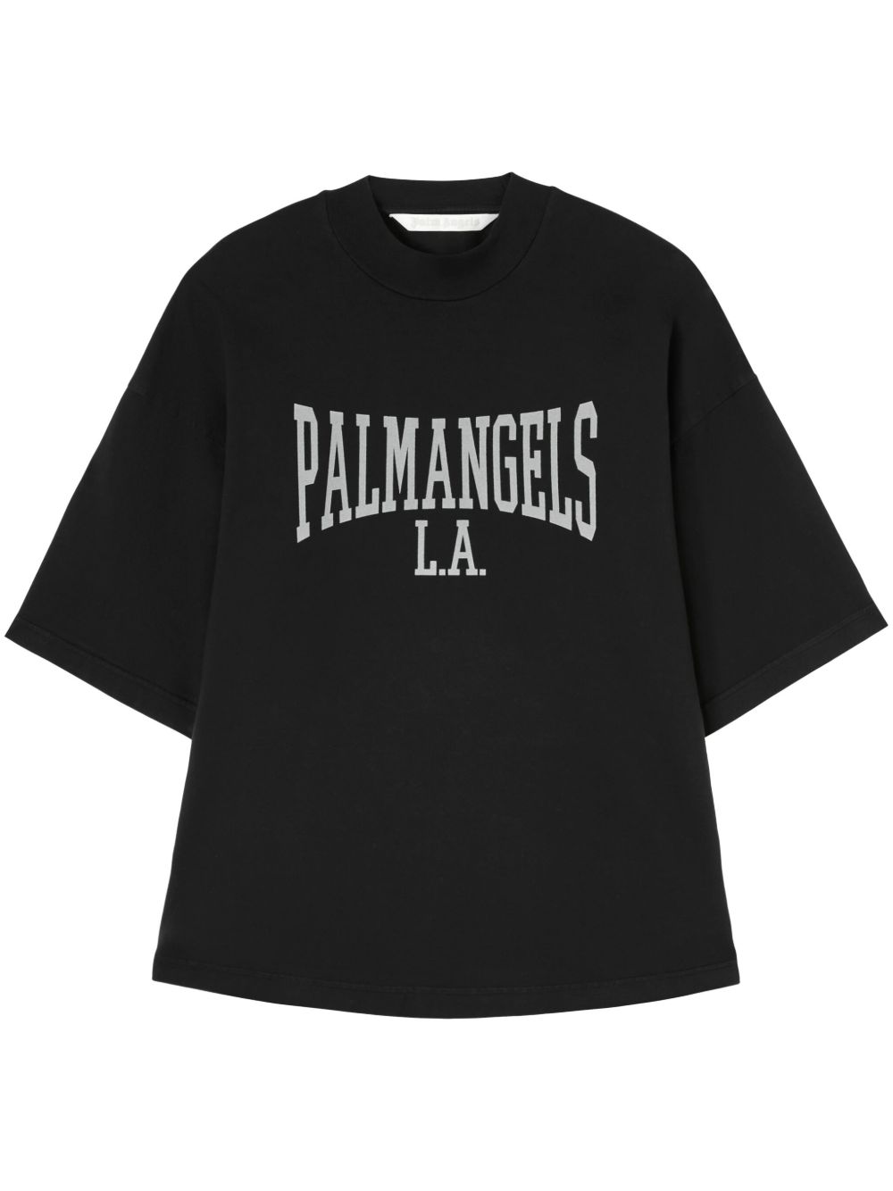 Palm Angels logo印花棉T恤 - 黑色