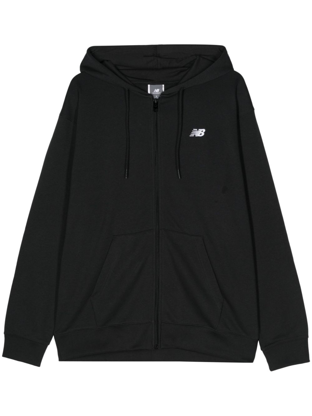 New Balance logo刺绣拉链连帽衫 - 黑色