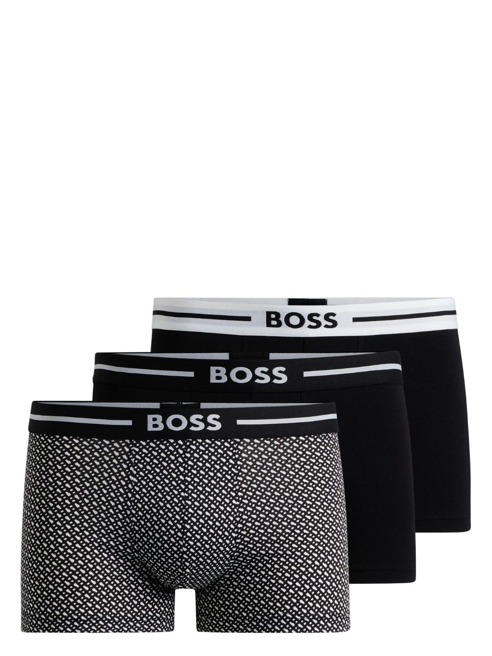 BOSS 印花四角裤（三件装） - 蓝色