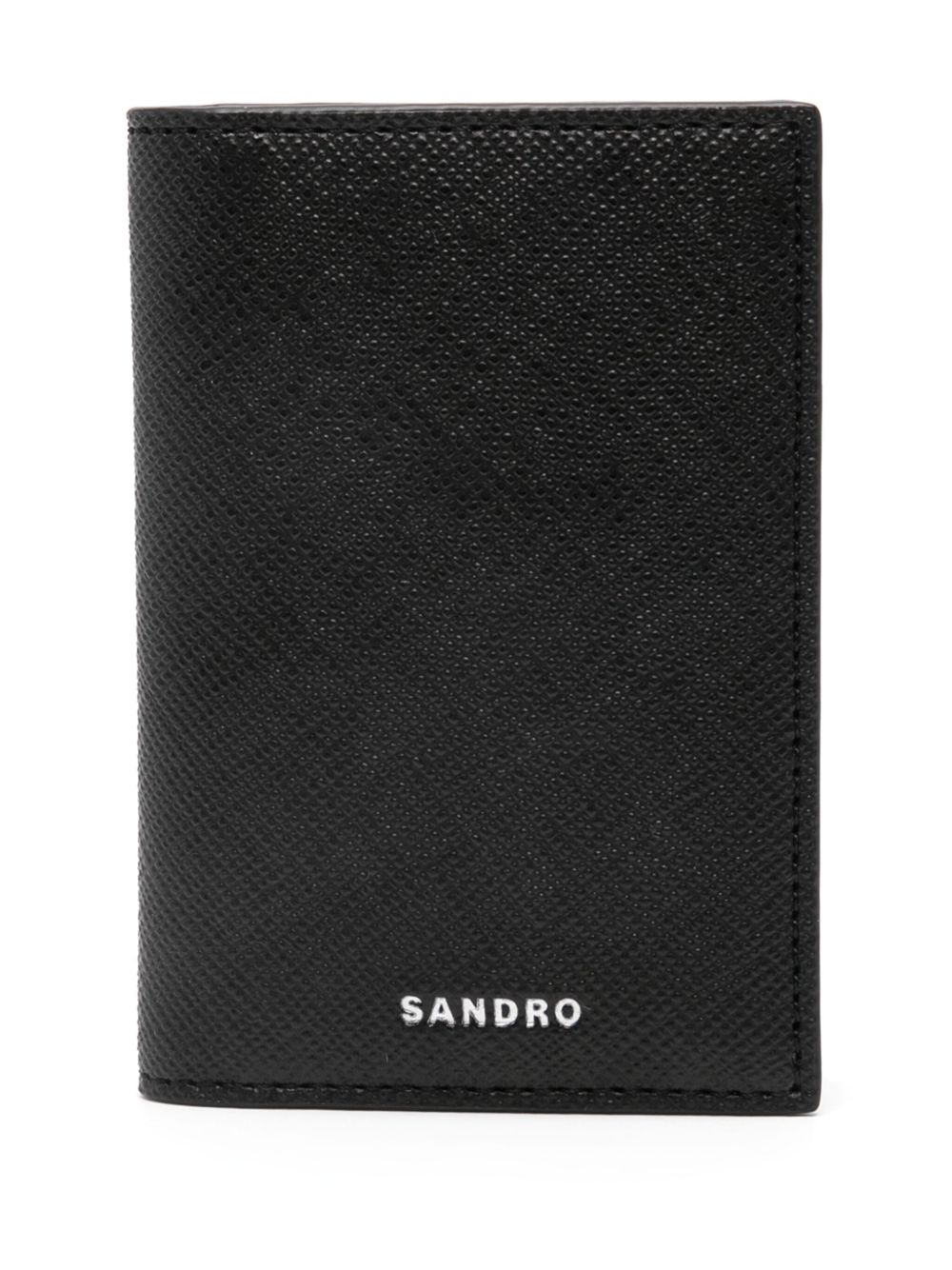 SANDRO 皮质对折卡夹 - 黑色