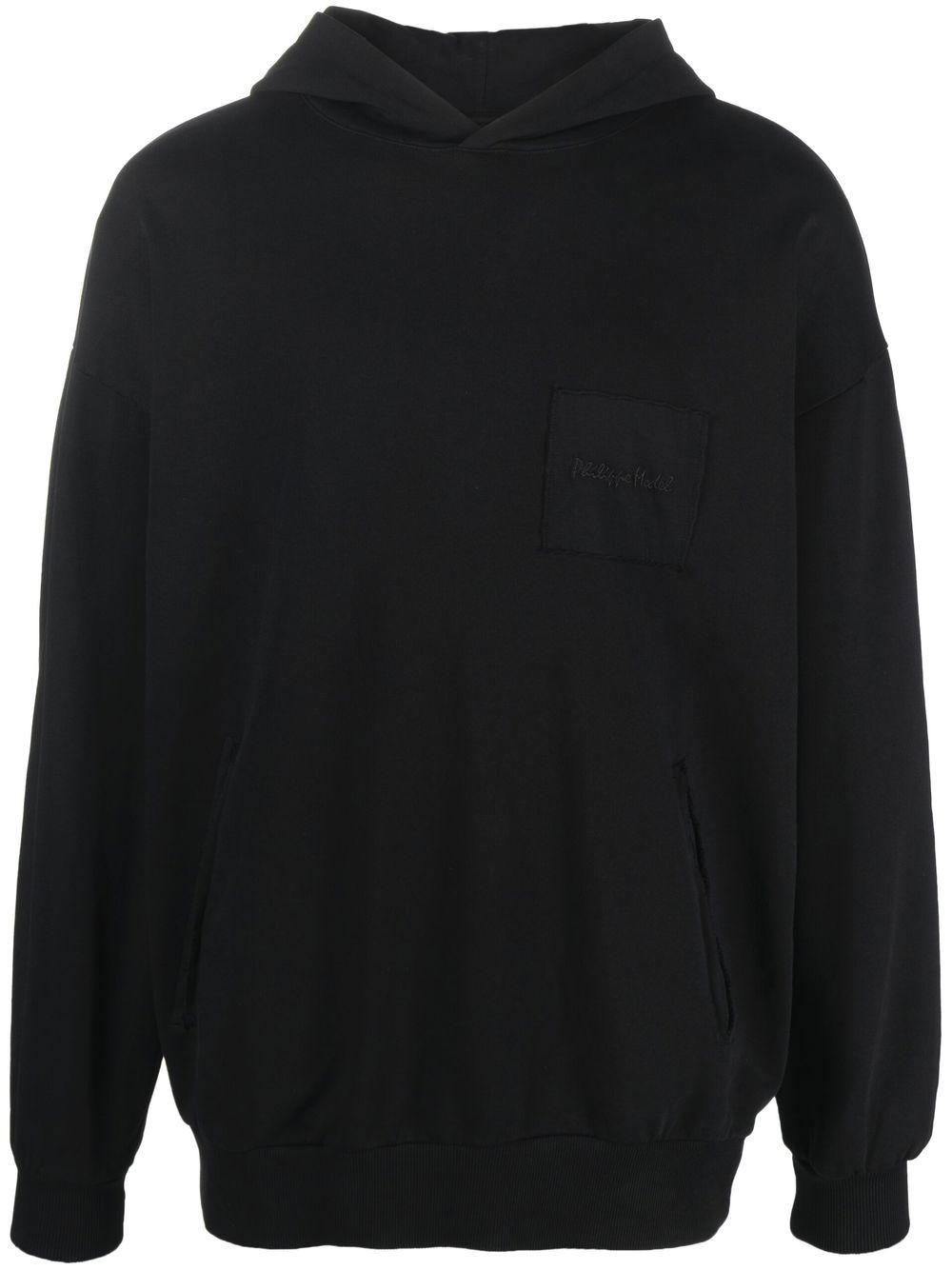 Philippe Model Paris logo刺绣连帽衫 - 黑色