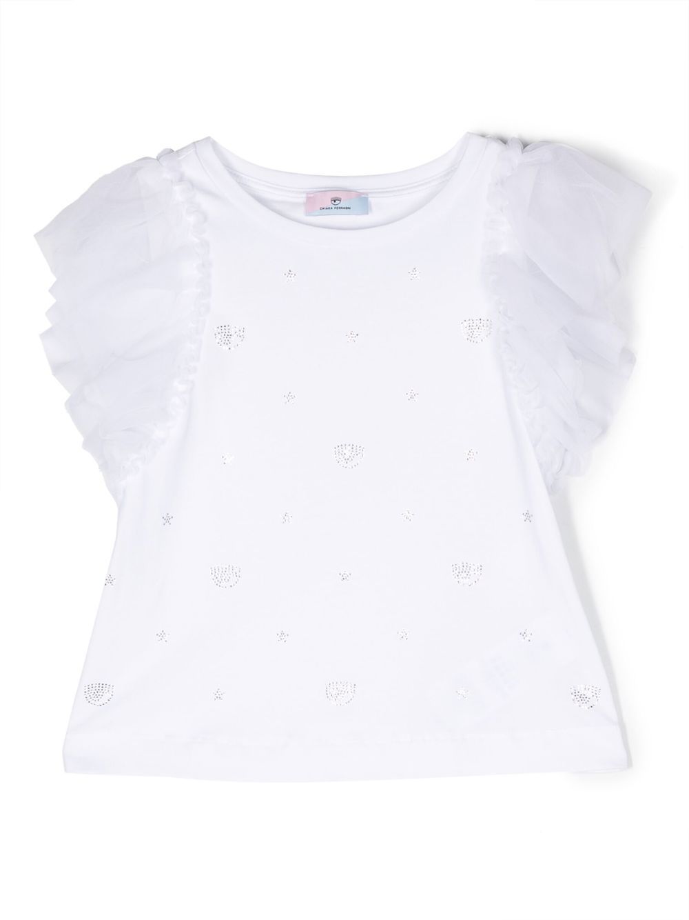 Chiara Ferragni Kids logo细节棉上衣 - 白色