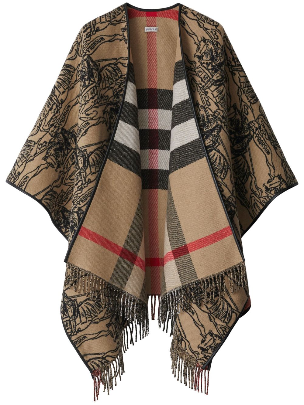 Burberry EKD 羊毛斗篷 - 褐色