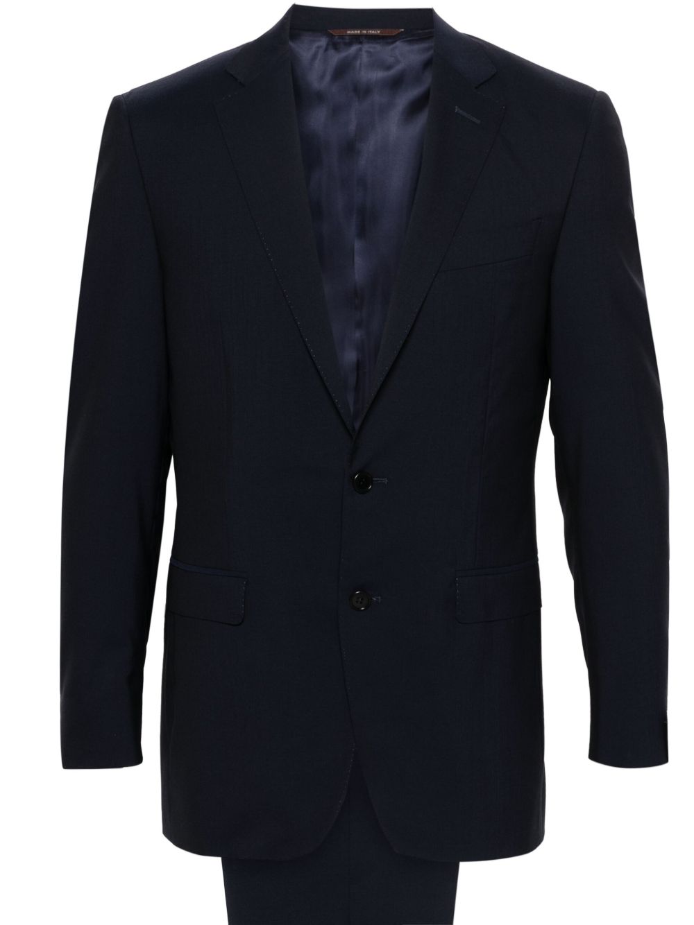 Canali 单排扣羊毛西装套装 - 蓝色
