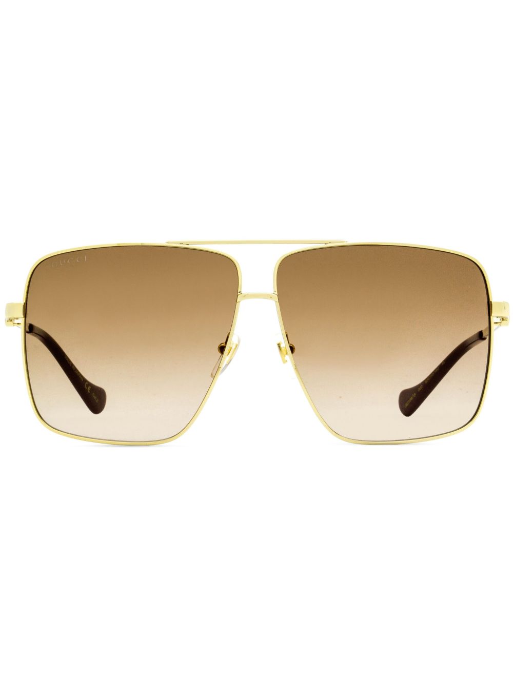 Gucci Eyewear 超大方框太阳眼镜 - 金色