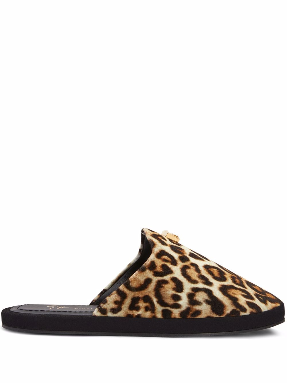 Giuseppe Zanotti Domitille 豹纹拖鞋 - 褐色
